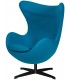Fotel w stylu Egg Classic Wełna w kolorze turkusowym
