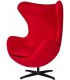 Fotel w stylu Egg Classic Wełna w kolorze czerwonym