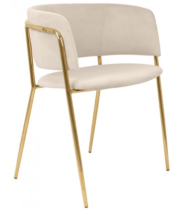 Krzesło tapicerowane welurowe DELTA