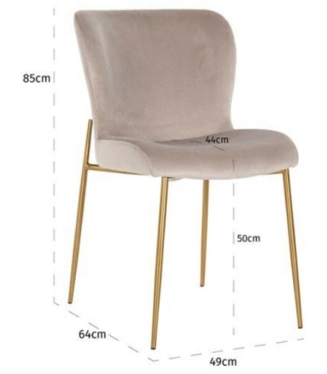 Krzesło tapicerowane welurowe ODESSA RICHMOND