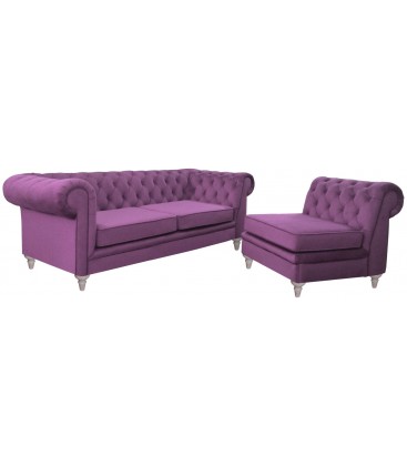 Zestaw Chesterfield sofa + fotel